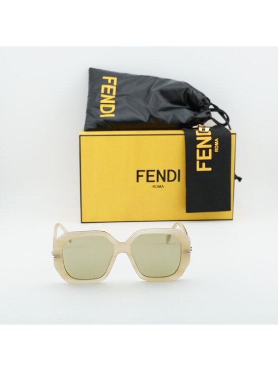 Fendi FE40173I 60Q Sunglasses Shiny Brown Square Frame,Brown Silver Mirror Lense